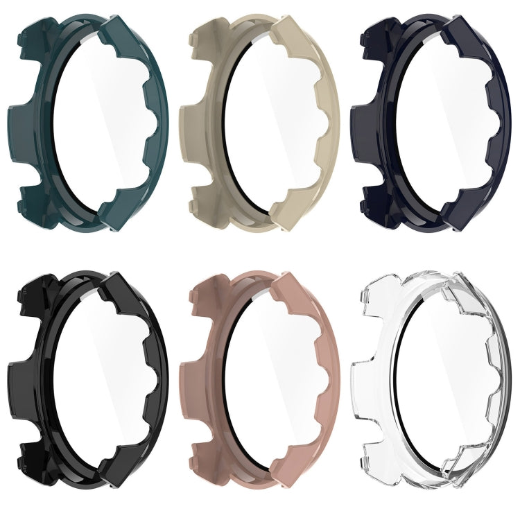 For Garmin Forerunner 965 PC + Toughened Film Integrated Watch Protective Case(Transparent)