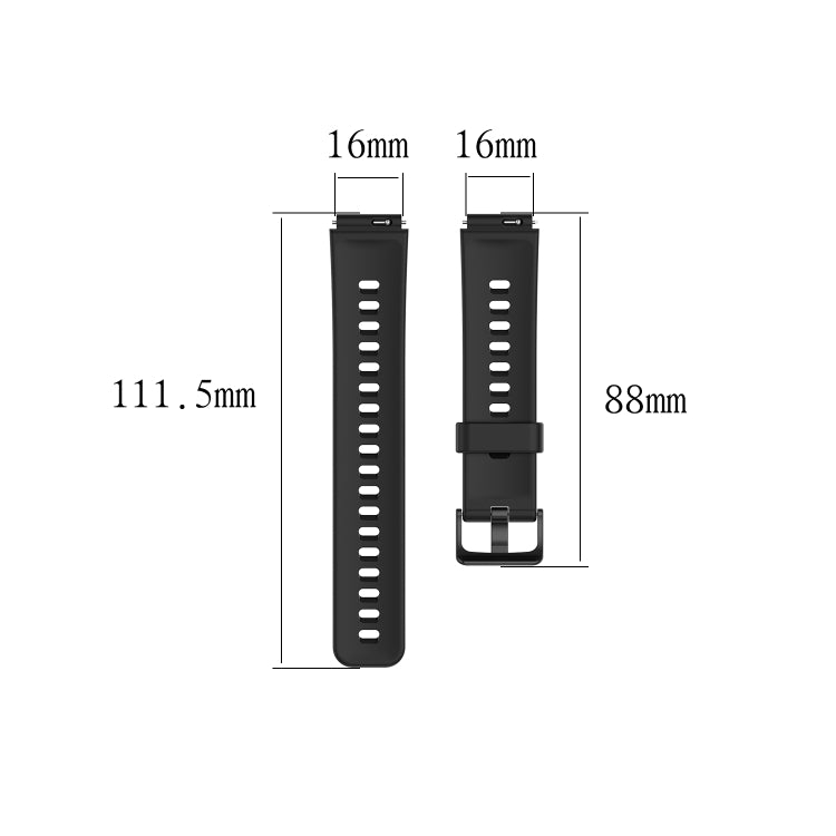 For Huawei Band 7 Solid Color Silicone Watch Band(Black) - Smart Wear by PMC TechLife | Online Shopping South Africa | PMC TechLife