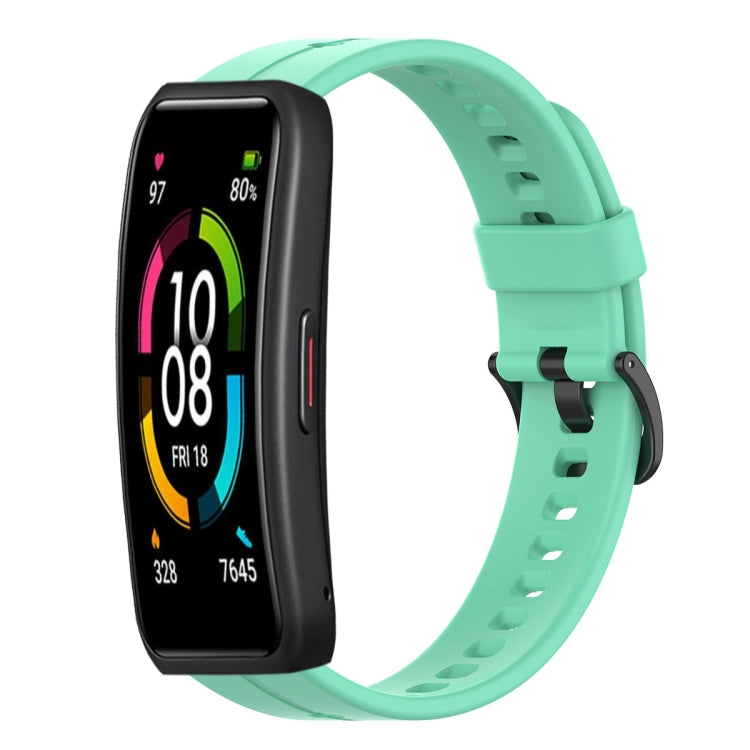 For Huawei Band 6 Solid Color Silicone Watch Band(Lake Blue) - Smart Wear by PMC TechLife | Online Shopping South Africa | PMC TechLife