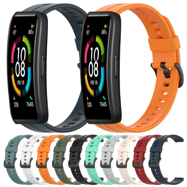 For Huawei Band 6 Solid Color Silicone Watch Band(Green) - Smart Wear by PMC TechLife | Online Shopping South Africa | PMC TechLife