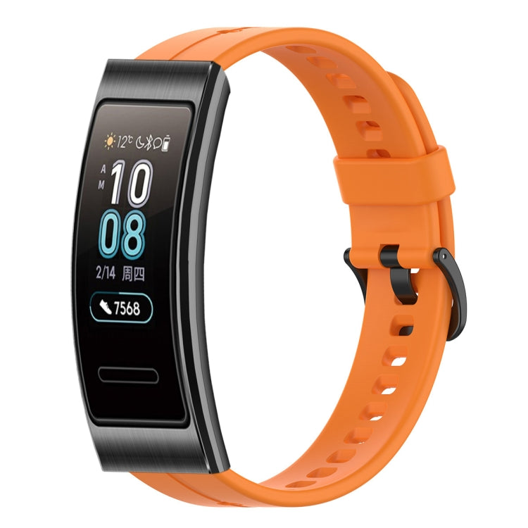 For Huawei Band 3 Solid Color Silicone Watch Band(Orange) - Smart Wear by PMC TechLife | Online Shopping South Africa | PMC TechLife