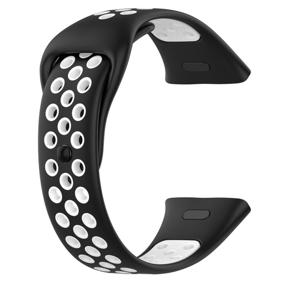 For Redmi Watch 3 Sports Two-Color Silicone Watch Band(Black+White)