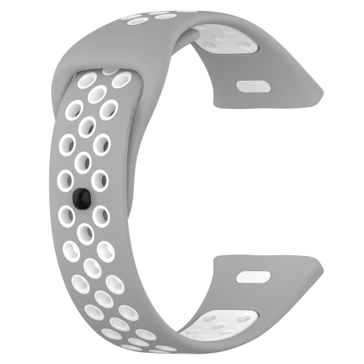 For Redmi Watch 3 Sports Two-Color Silicone Watch Band(Grey+White)