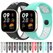 For Redmi Watch 3 Sports Two-Color Silicone Watch Band(Black+Green)