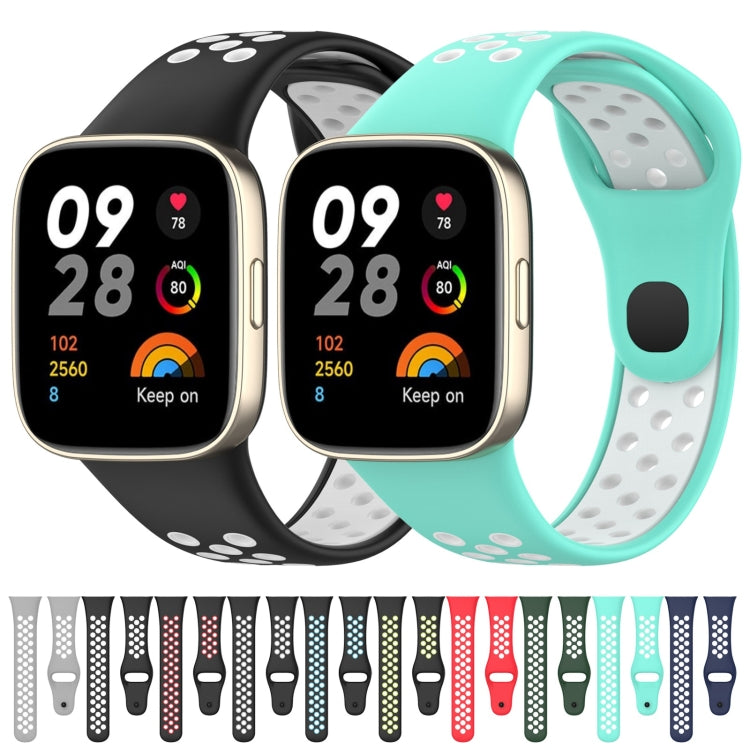 For Redmi Watch 3 Sports Two-Color Silicone Watch Band(Black+White) - Smart Wear by PMC TechLife | Online Shopping South Africa | PMC TechLife
