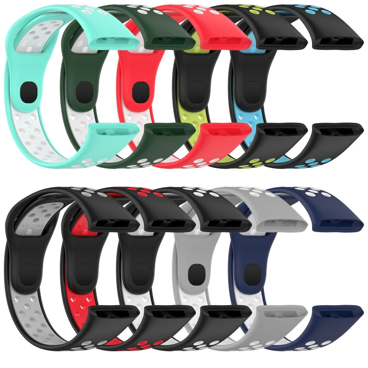 For Redmi Watch 3 Sports Two-Color Silicone Watch Band(Dark Blue+White)