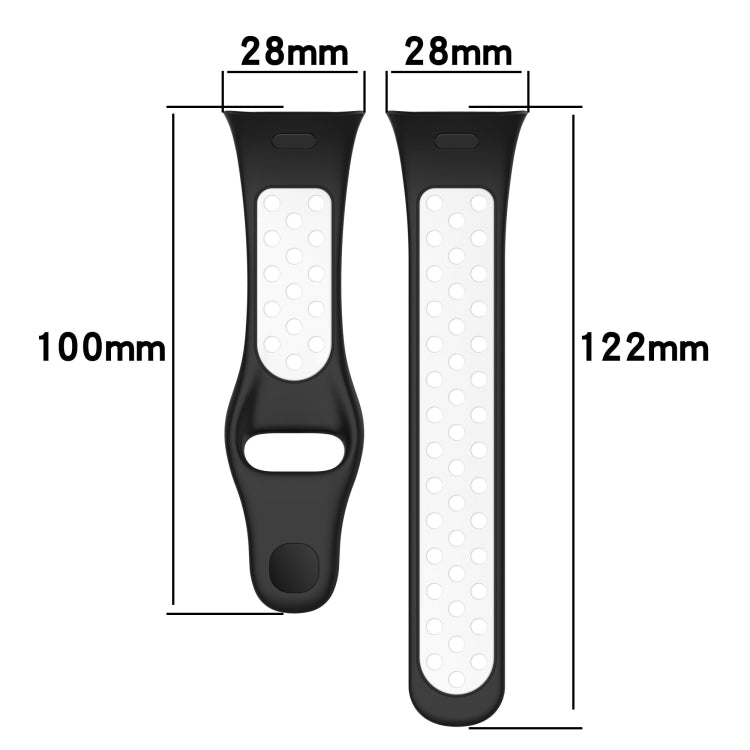 For Redmi Watch 3 Sports Two-Color Silicone Watch Band(Black+White) - Smart Wear by PMC TechLife | Online Shopping South Africa | PMC TechLife