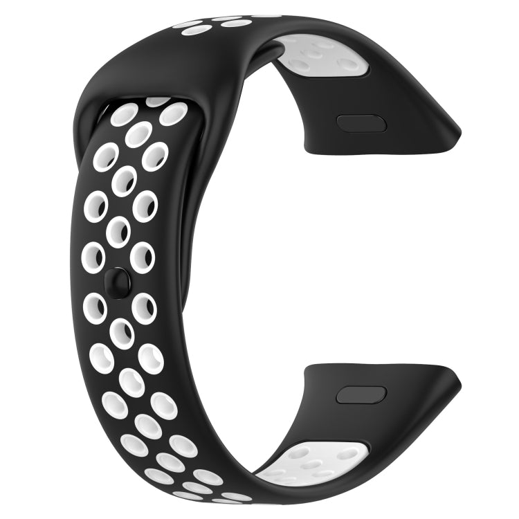 For Redmi Watch 3 Lite Sports Two-Color Silicone Watch Band(Black+White)
