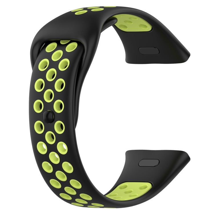 For Redmi Watch 3 Lite Sports Two-Color Silicone Watch Band(Black+Green)