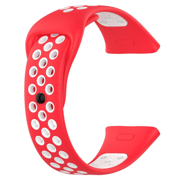 For Redmi Watch 3 Lite Sports Two-Color Silicone Watch Band(Red+White)