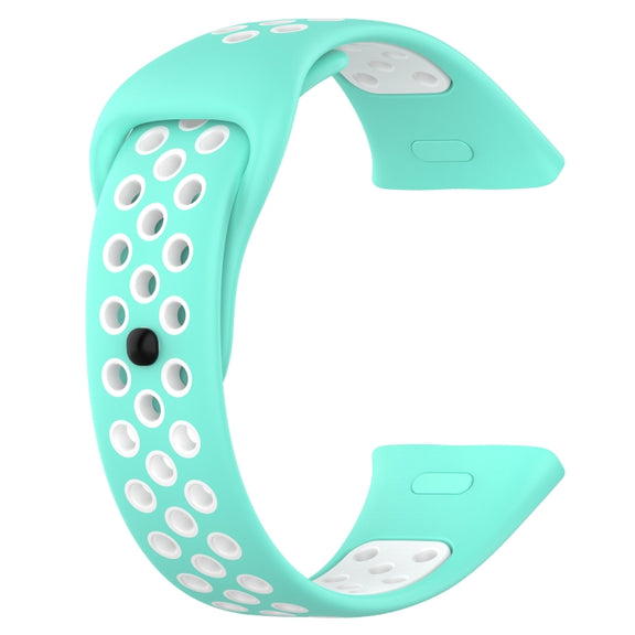 For Redmi Watch 3 Lite Sports Two-Color Silicone Watch Band(Teal+White)