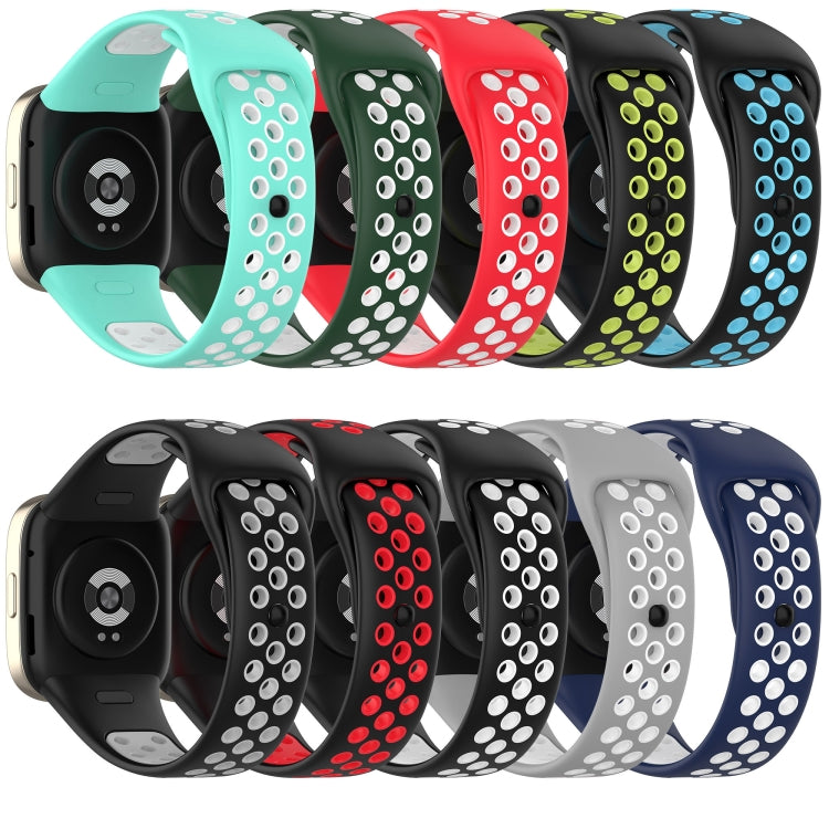 For Redmi Watch 3 Lite Sports Two-Color Silicone Watch Band(Teal+White) - Smart Wear by PMC TechLife | Online Shopping South Africa | PMC TechLife