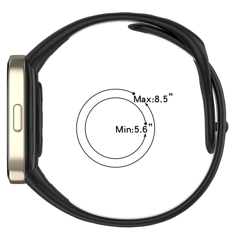 For Redmi Watch 3 Lite Sports Two-Color Silicone Watch Band(Black+White)