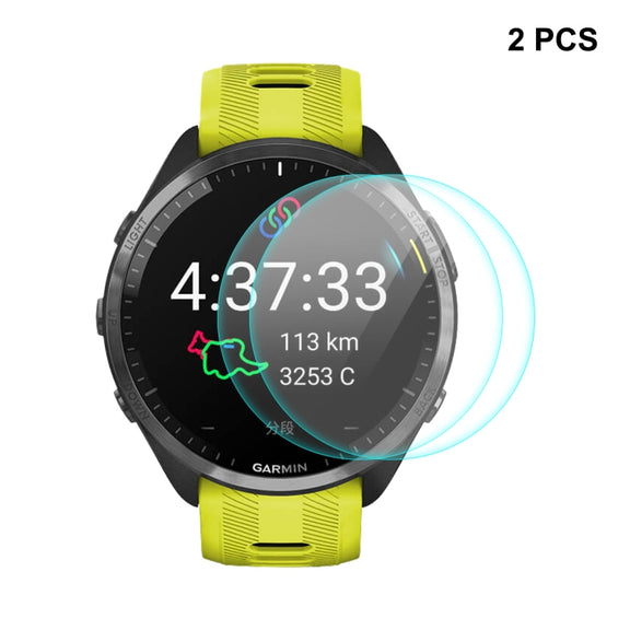 2pcs For Garmin Forerunner 965 ENKAY 0.2mm 9H Tempered Glass Screen Protector Watch Film