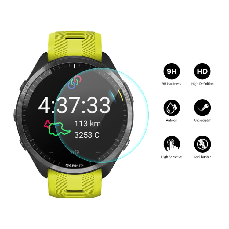 2pcs For Garmin Forerunner 965 ENKAY 0.2mm 9H Tempered Glass Screen Protector Watch Film