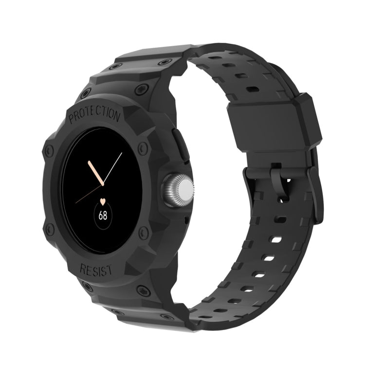 For Google Pixel Watch JUNSUNMAY Integrated TPU Adjustable Elastic Watch Band(Black) - Watch Bands by JUNSUNMAY | Online Shopping South Africa | PMC TechLife | Buy Now Pay Later Mobicred