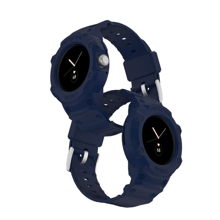 For Google Pixel Watch JUNSUNMAY Integrated TPU Adjustable Elastic Watch Band(Dark Blue) - Watch Bands by JUNSUNMAY | Online Shopping South Africa | PMC TechLife | Buy Now Pay Later Mobicred