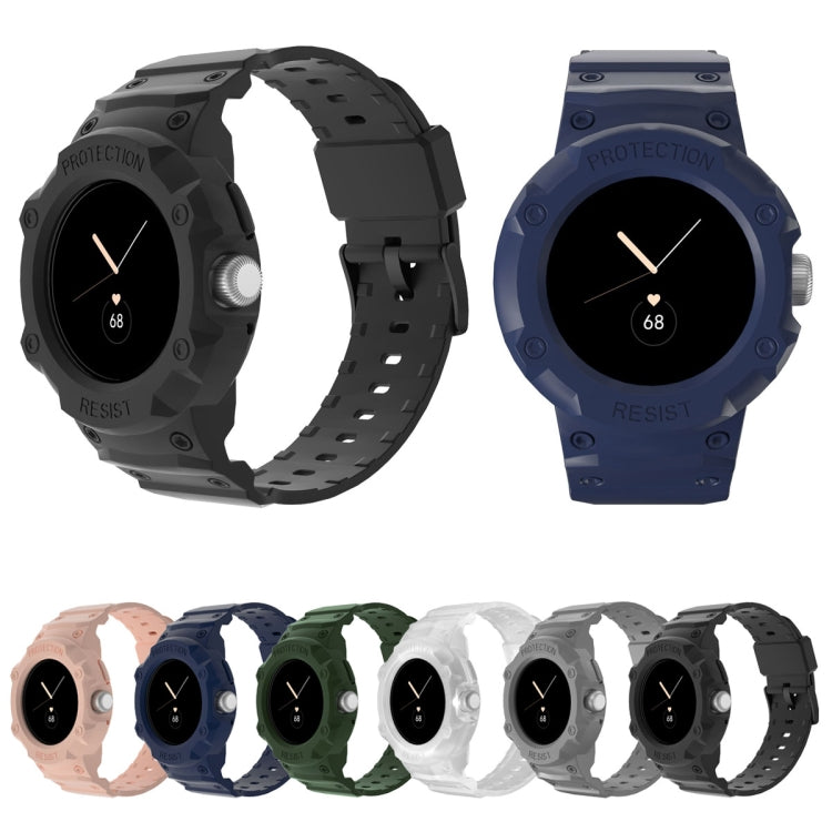 For Google Pixel Watch JUNSUNMAY Integrated TPU Adjustable Elastic Watch Band(Black)