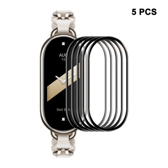 5pcs For Xiaomi Band 8 ENKAY Hat-Prince 3D Full Coverage Soft PC Edge + PMMA HD Screen Protector Film