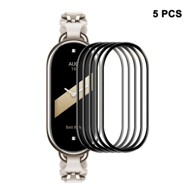 5pcs For Xiaomi Band 8 ENKAY Hat-Prince 3D Full Coverage Soft PC Edge + PMMA HD Screen Protector Film