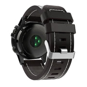 Compatible with Garmin D2 Delta PX 26mm Sewing Leather Steel Buckle Watch Band(Black)