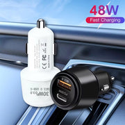 P29 48W PD30W + QC3.0 18W USB Dual Port Car Charger(Black)