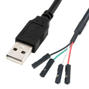 USB Male JUNSUNMAY USB 2.0 A to Female 4 Pin Dupont Motherboard Header Adapter Extender Cable, Length: 0.3m