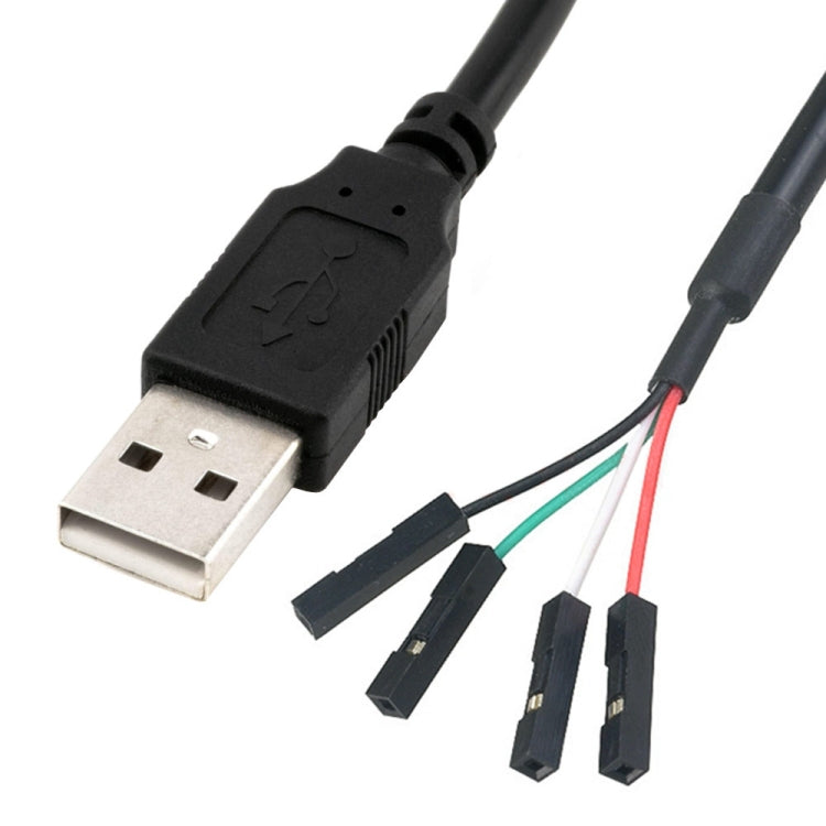 USB Male JUNSUNMAY USB 2.0 A to Female 4 Pin Dupont Motherboard Header Adapter Extender Cable, Length: 0.3m