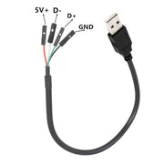 USB Male JUNSUNMAY USB 2.0 A to Female 4 Pin Dupont Motherboard Header Adapter Extender Cable, Length: 0.3m