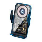 C10 Car Navigation Infrared Sensor Transparent Wireless Charger 15W Fast Charger Phone Stand(Blue)
