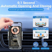 C10 Car Navigation Infrared Sensor Transparent Wireless Charger 15W Fast Charger Phone Stand(Gray)