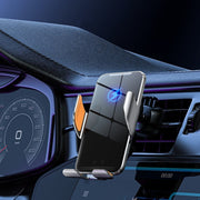 C9 Car Wireless Charger Phone Holder Infrared Auto-Clamping Metal Phone Mount Car Charger(Gray)
