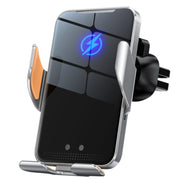 C9 Car Wireless Charger Phone Holder Infrared Auto-Clamping Metal Phone Mount Car Charger(Gray)