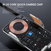C9 Car Wireless Charger Phone Holder Infrared Auto-Clamping Metal Phone Mount Car Charger(Gray)