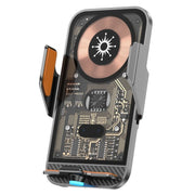 C11 Car 15W Automatically Open Transparent Type-C Wireless Charger Stand(Gold)