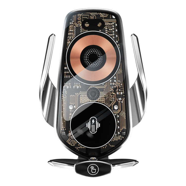Q7 Magnetic Wireless Fast Charging Car Mobile Phone Charger Bracket with Start Button (Black)