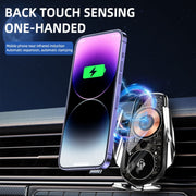 Q8 Universal Air Vent Mount Magnetic Mobile Phone Wireless Charging Car Holder without Start Button(Silver)