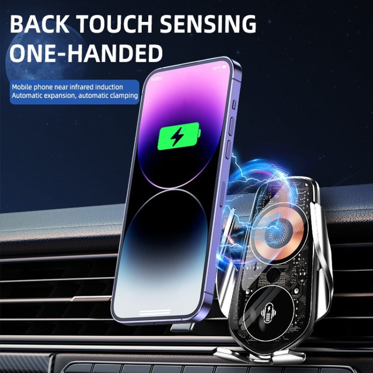 Q8 Universal Air Vent Mount Magnetic Mobile Phone Wireless Charging Car Holder without Start Button(Silver)