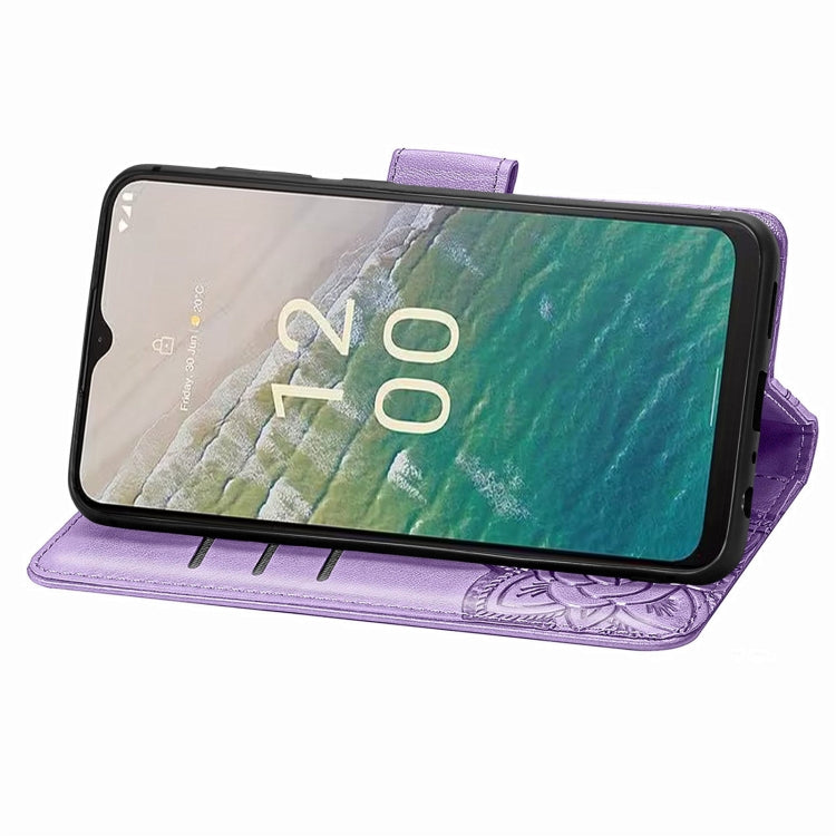 For Nokia C32 Butterfly Love Flower Embossed Leather Phone Case(Lavender) - free shipping - PMC TechLife - Order now!