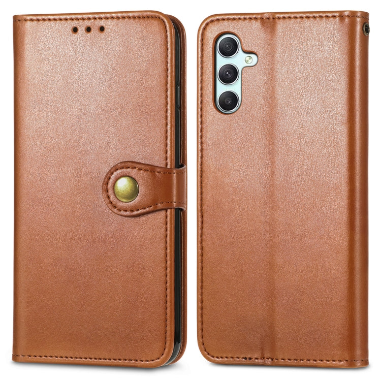 For Samsung Galaxy A34 5G Retro Solid Color Buckle Leather Phone Case(Brown) - free shipping - PMC TechLife - Order now!
