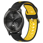 For GarminMove Trend 20mm Breathable Two-Color Silicone Watch Band(Black+Yellow)