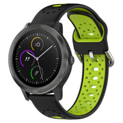 For Garmin Vivoactive3 20mm Breathable Two-Color Silicone Watch Band(Black+Lime Green)
