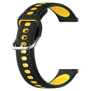 For Garmin Venu 2 Plus 20mm Breathable Two-Color Silicone Watch Band(Black+Yellow)
