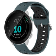 For Garmin Forerunner 55 20mm Breathable Two-Color Silicone Watch Band(Olive Green+Black)