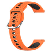 For Garmin Venu SQ 20mm Breathable Two-Color Silicone Watch Band(Orange+Black)