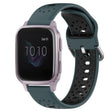 For Garmin Venu SQ 20mm Breathable Two-Color Silicone Watch Band(Olive Green+Black) - Watch Bands by PMC TechLife | Online Shopping South Africa | PMC TechLife
