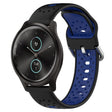 For Garmin VivoMove Style 20mm Breathable Two-Color Silicone Watch Band(Black+Blue) - Watch Bands by PMC TechLife | Online Shopping South Africa | PMC TechLife