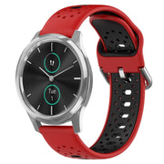 For Garmin VivoMove Luxe 20mm Breathable Two-Color Silicone Watch Band(Red+Black)