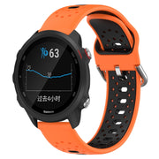For Garmin Forerunner 245 Music 20mm Breathable Two-Color Silicone Watch Band(Orange+Black)