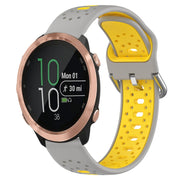 For Garmin Forerunner 645 20mm Breathable Two-Color Silicone Watch Band(Grey+Yellow)